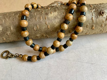 Load image into Gallery viewer, Tiger Jasper Necklace Real Stone Men&#39;s Primitive Jewelry, Men&#39;s Tribal Necklace, Rustic Choker for Men
