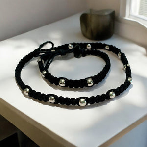 Hemp Necklace Black with Metal Beach Jewelry