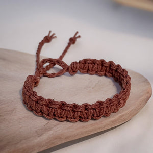 Surfer Hemp Bracelet Flat Brown