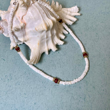 Load image into Gallery viewer, Coral Reef Puka Shell Necklace – Maroon Beach Shell Choker
