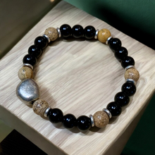 Load image into Gallery viewer, Obsidian Tranquility Bracelet | Hecate Collection | Buddha’s Balance Mala Bracelet | Midnight Harmony
