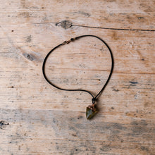 Load image into Gallery viewer, Flint Arrowhead Leather Necklace, Primitive Tribal Pendant, Adjustable Length with Clasp, Men's Rustic Stone Jewelry, Handmade Nature Necklace
