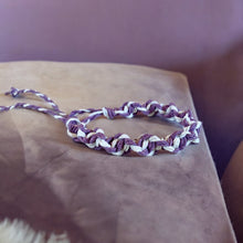 Load image into Gallery viewer, Surfer Hemp Bracelet Twist Purple and White
