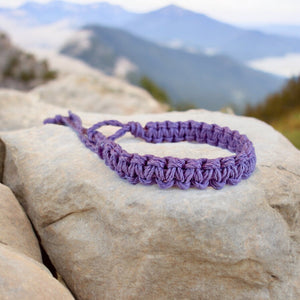 Surfer Hemp Bracelet Flat Purple