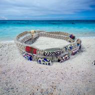 African Trade Beads Hemp Necklace – Authentic Ghana Beads on Thick Hemp Cord