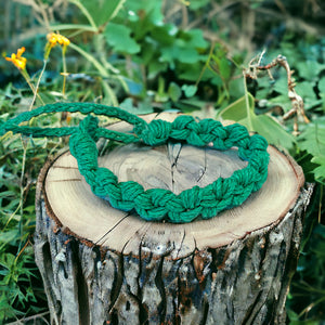 Hemp Bracelet Chain Knots Green Natural Unisex Friendship