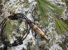 Load image into Gallery viewer, Viking Pendant Carved Deer Antler with Runes - Good Luck Charm -Algiz Rune- Norse/Warrior/Protection/Amulet - Leather Necklace
