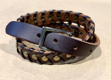 Load image into Gallery viewer, Men’s Leather Wrap Bracelet Cuff, Wrist Band, Husbands Gift
