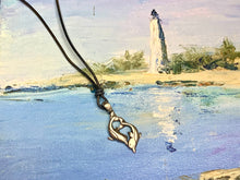 Load image into Gallery viewer, Leather Surfer Necklace With Pewter Dolphin
