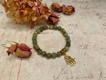 Load image into Gallery viewer, Hamsa Collection Labradorite Yoga Mala Bracelet
