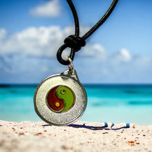 Load image into Gallery viewer, Leather Necklace With Modern Mood Changing Yin Yang Pendant
