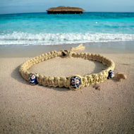 African Trade Beads Hemp Necklace – Authentic Ghana Beads on Thick Hemp Cord
