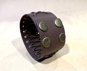 Men’s Leather Wrap Bracelet Cuff, Wrist Band, Boyfriends Gift