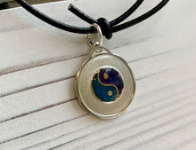 Load image into Gallery viewer, Leather Necklace With Modern Mood Changing Yin Yang Pendant
