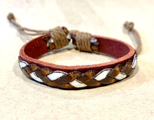 Leather Bracelet Cuff Unisex, Men’s Wristband