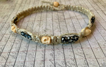 Load image into Gallery viewer, Thick Hemp Necklace Carved Skulls Bone Beads
