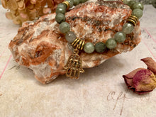 Load image into Gallery viewer, Hamsa Collection Labradorite Yoga Mala Bracelet
