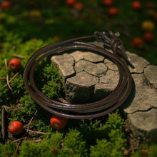 Load image into Gallery viewer, Leather Wrap Bracelet for Men – Rustic Brown Surfer Bracelet
