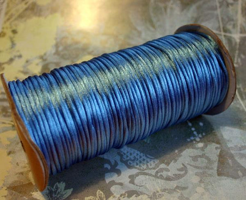 1.5mm Satin Cord Denim Blue - sunnybeachjewelry