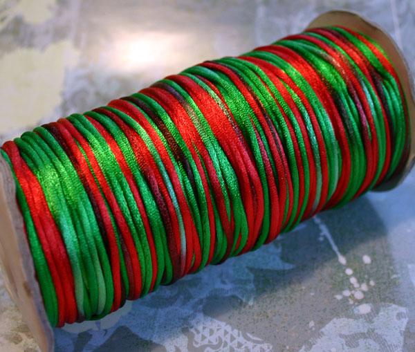 1.5mm Satin Cord Multicolored Christmas - sunnybeachjewelry