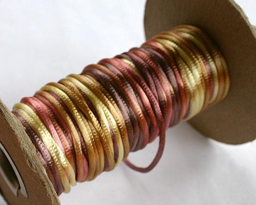 1.5mm Satin Cord Multicolored Falling Leaves - sunnybeachjewelry