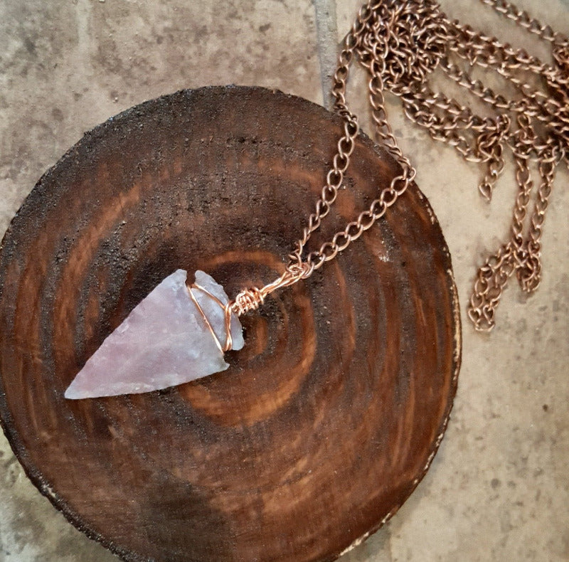 Arrowhead Copper Necklace Flint Real Stone Native Pendant