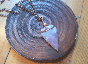 Arrowhead Copper Necklace Flint Real Stone Native Pendant