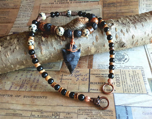 Arrowhead Necklace Flint Real Stone Mens Primitive Jewelry Success 