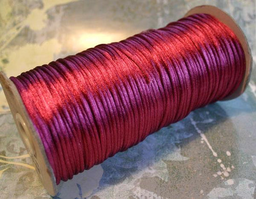 2mm Satin Cord Dark Rose - sunnybeachjewelry