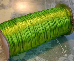 2mm Satin Cord Lime Green - sunnybeachjewelry