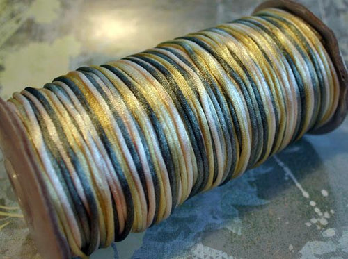 2mm Satin Cord Multicolored Coastal Fog - sunnybeachjewelry