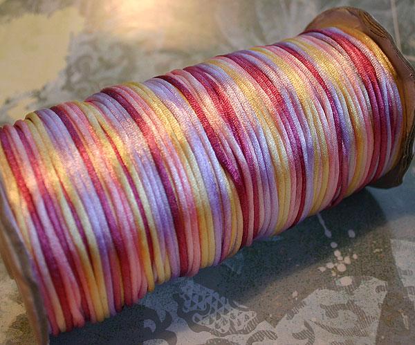 2mm Satin Cord Multicolored Rose Blend - sunnybeachjewelry