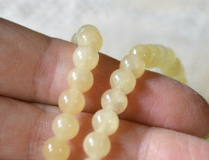 Yellow Calcite Gemstone Beads Round 4mm 6mm 8mm 10mm 16 Inches Strand