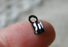Load image into Gallery viewer, 100-500 Crimp Cord Ends Tip Gunmetal Brass 10x5mm For 3-4mm Cord Fold Over

