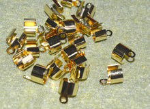 Load image into Gallery viewer, 20-100 Crimp Cord Ends Tip Gold-Plated Brass 9x6mm For 7.5mm Cord Fold Over

