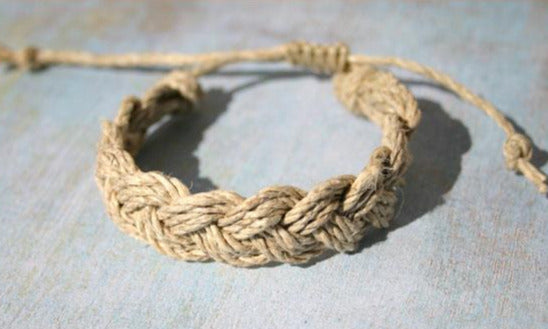 Surfer Sailor Style Hemp Bracelet Natural