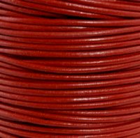 Leather Cord Brick Red Round 1mm 1.5mm 2mm 3mm - 1 meter