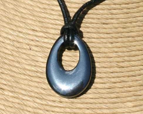 Leather Necklace With Black Hemalyke Donut