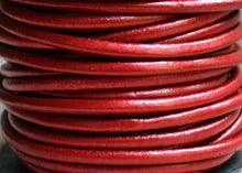 Load image into Gallery viewer, Leather Cord Metallic Moroccan Red Round 1mm 1.5mm 2mm 3mm - 1 meter
