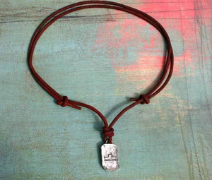Ancient Libra Zodiac Sign Leather Necklace Astrology Gift - sunnybeachjewelry