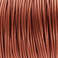 Leather Cord Metallic Copper Round 1mm 1.5mm 2mm 3mm - 1 meter