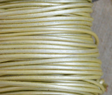 Load image into Gallery viewer, Leather Cord Metallic Maina Gold Round 1mm 1.5mm 2mm 3mm - 1 meter
