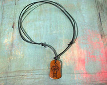 Load image into Gallery viewer, Leather Necklace Bone Pendant Moon People
