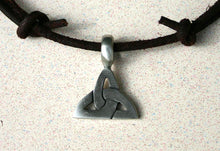 Load image into Gallery viewer, Leather Necklace With Pewter Celtic Pendant
