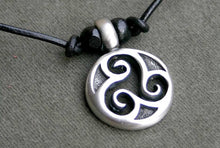 Load image into Gallery viewer, Leather Necklace With Pewter Celtic Knot Pendant
