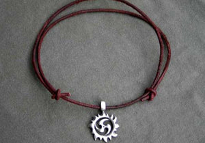 Leather Necklace With Pewter Celtic Spiral Pendant