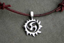 Load image into Gallery viewer, Leather Necklace With Pewter Celtic Spiral Pendant
