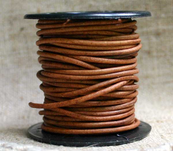 Leather Cord Natural Light Brown Round 1mm 1.5mm 2mm 3mm - 1 meter