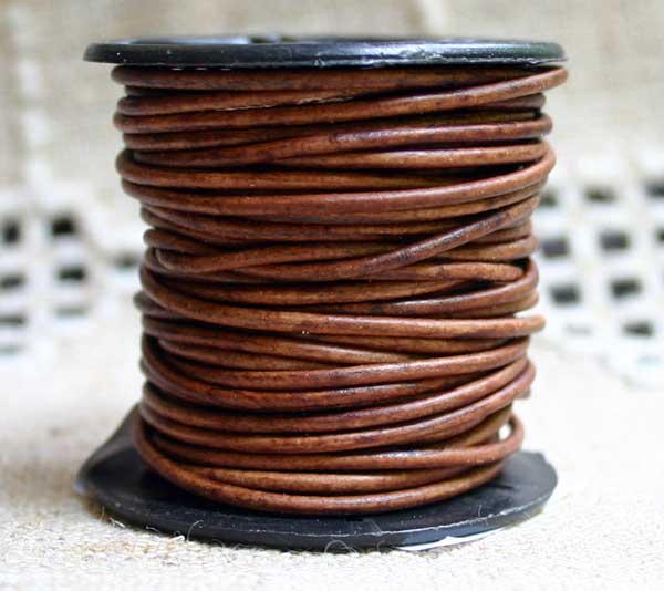 Leather Cord Natural Red Brown Round 1mm 1.5mm 2mm 3mm - 1 meter