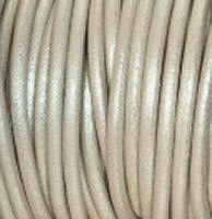 Leather Cord Metallic Pearl Round 1mm 1.5mm 2mm 3mm - 1 meter